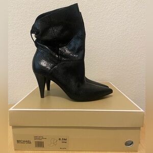Michael Kors Carey Bootie Embossed Leather Size 8.5